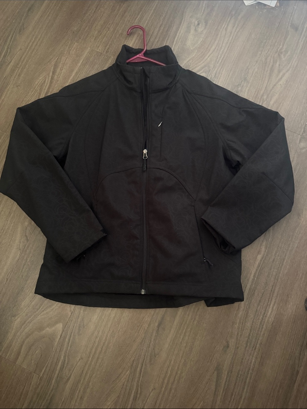 Women’s Black Windbreaker Jacket with High Collar